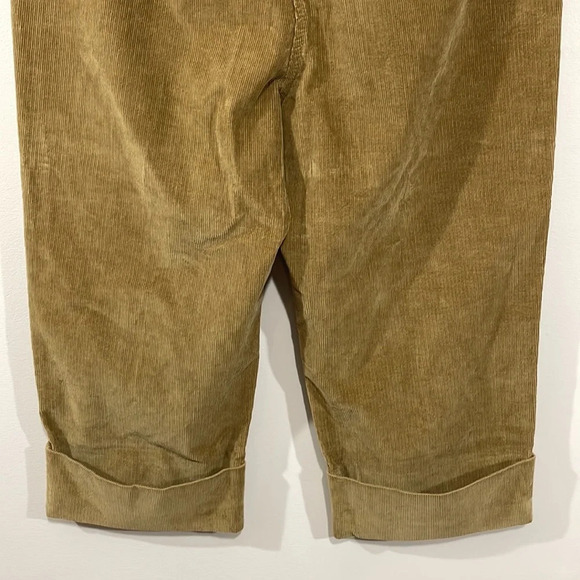 Talbots Petites Stretch Corduroy Cuffed Capri Brown Velvet Ribbon Belt 8 - Picture 7 of 16